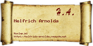 Helfrich Arnolda névjegykártya